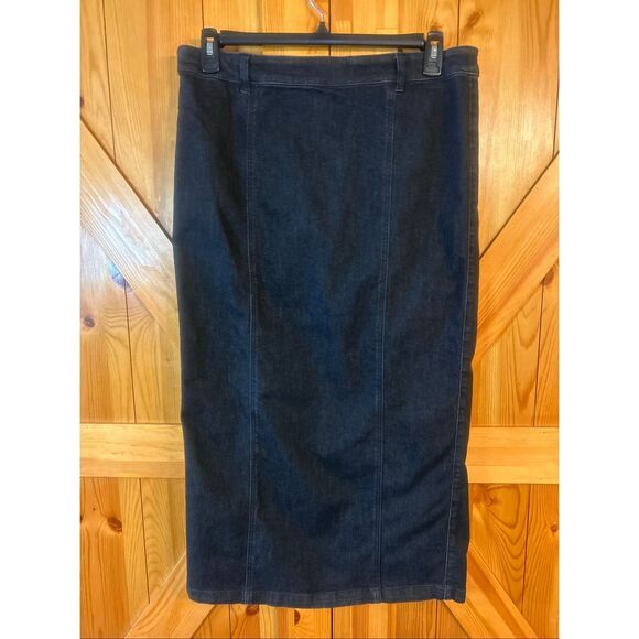 Belle Vere Denim Maxi Skirt Black Size Large (5848) - Picture 1 of 8
